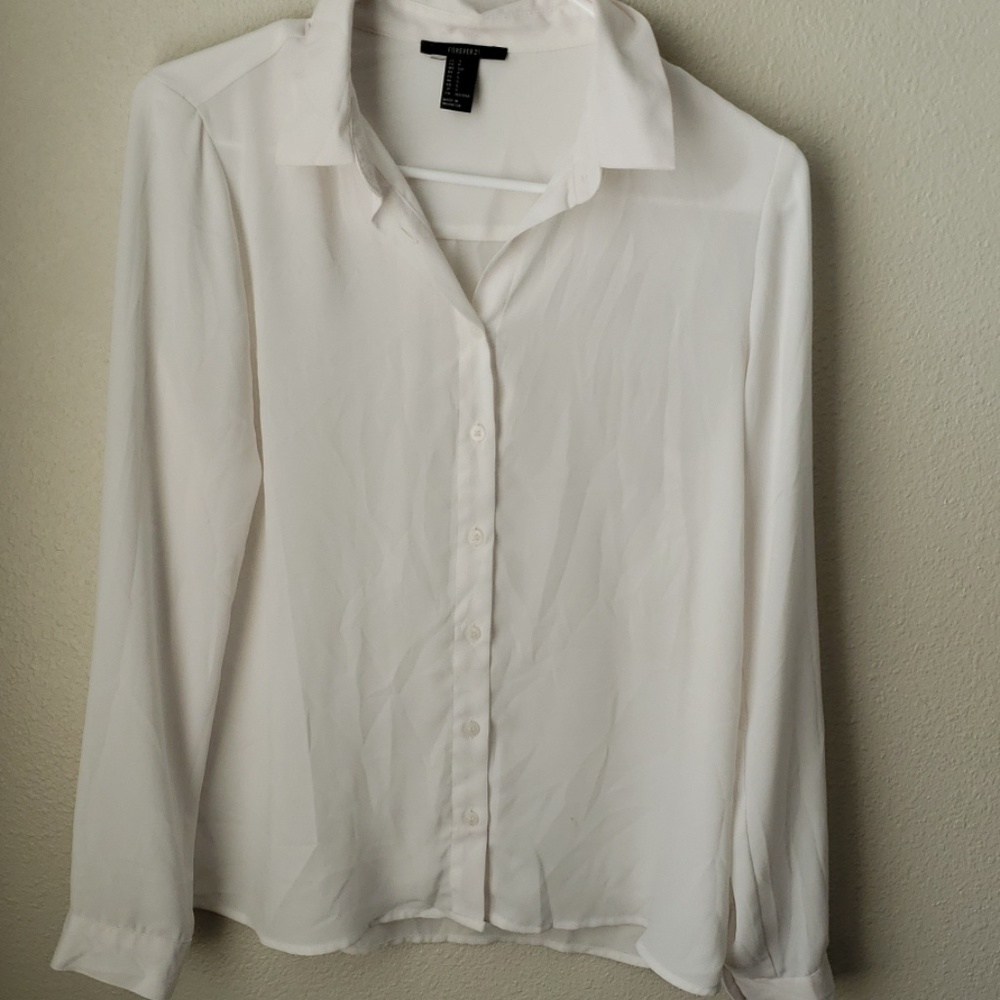 Cream Button Down Blouse
